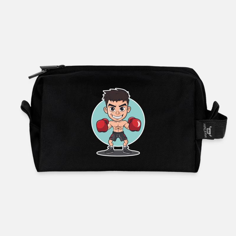 Boxer Comic Look - Recycelte Kulturtasche - Schwarz