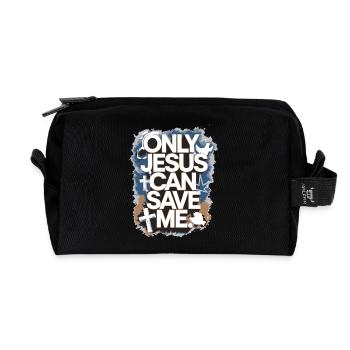 Only Jesus can save me christliches Design - Recycelte Kulturtasche - Schwarz - Vorne