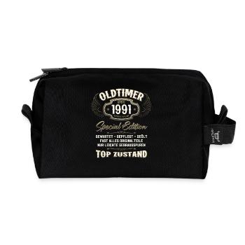 34. Geburtstag Geschenk Mann Oldtimer April 1991 - Recycelte Kulturtasche - Schwarz - Vorne
