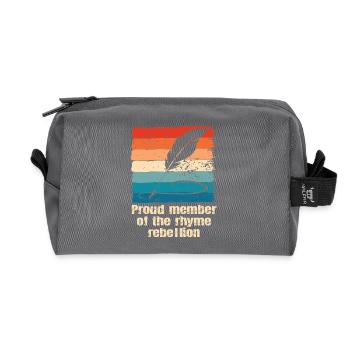 Poetry Slam Rhyme Rebellion Slam Poetry - Recycled Toiletry Zip Bag - anthracite - Front