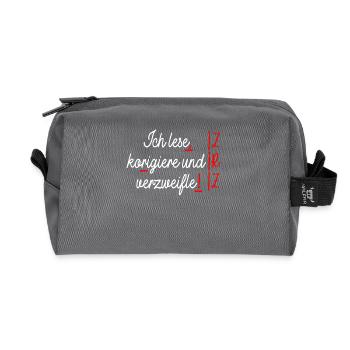 German teacher I correct and despair teacher - Recycled Toiletry Zip Bag - anthracite - Front