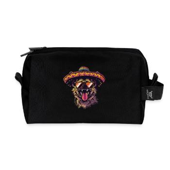 Hyena Funny Sombrero - Recycled Toiletry Zip Bag - black - Front