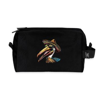 Pélican oiseau Drôle Sombrero - Trousse de toilette en tissu recyclé - noir - Devant