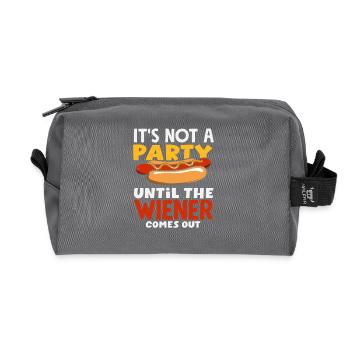 Hot Dog Lover Party Viennese Fun - Recycled Toiletry Zip Bag - anthracite - Front