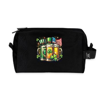 St. Patricks Tag Bierfreunde Kleeblatt - Recycelte Kulturtasche - Schwarz - Vorne
