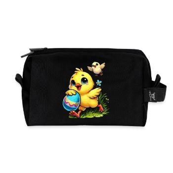 poussins Pâques - Trousse de toilette en tissu recyclé - noir - Devant