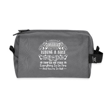 Librarian Being A Librarian - Recycled Toiletry Zip Bag - anthracite - Front