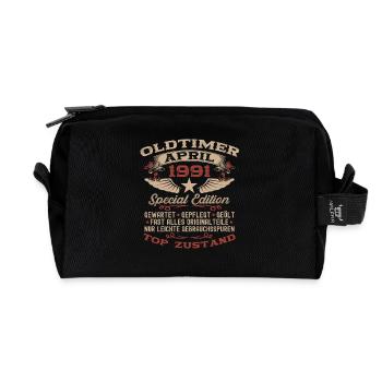 34. Geburtstag Geschenk Mann Oldtimer April 1991 - Recycelte Kulturtasche - Schwarz - Vorne