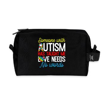 Drôle Autisme Cadeau Hommes Femmes Enfants - Trousse de toilette en tissu recyclé - noir - Devant