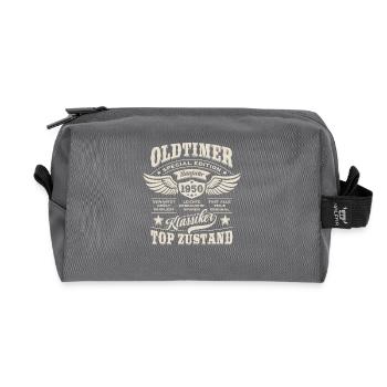Oldtimer Baujahr 1950 - Geburtstag - Geschenk - Recycelte Kulturtasche - Anthrazit - Vorne
