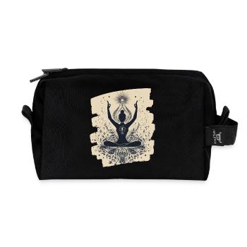 Yoga Namaste Meditation - Recycelte Kulturtasche - Schwarz - Vorne