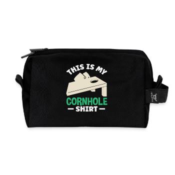 Dies Ist Mein Cornhole Shirt Für Cornhole - Recycelte Kulturtasche - Schwarz - Vorne