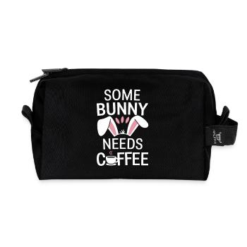 Café Pâques Dicton Café Lapin de Pâques - Trousse de toilette en tissu recyclé - noir - Devant