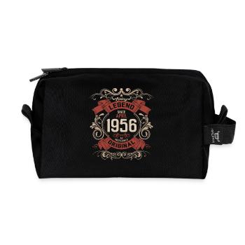 70e anniversaire Légende April Née en 1956 - Trousse de toilette en tissu recyclé - noir - Devant