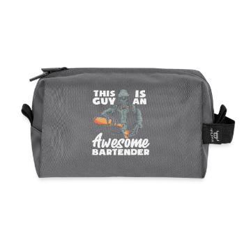 This guy is a great bartender - Recycled Toiletry Zip Bag - anthracite - Front