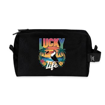 Lucky Life Tropical Paradise Vibes - Recycled Toiletry Zip Bag - black - Front