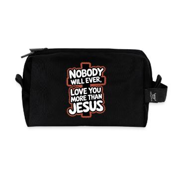Nobody will ever love you more than Jesus - Christ - Recycelte Kulturtasche - Schwarz - Vorne