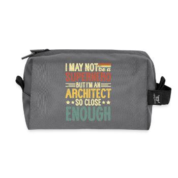 Architecte - Trousse de toilette en tissu recyclé - anthracite - Devant