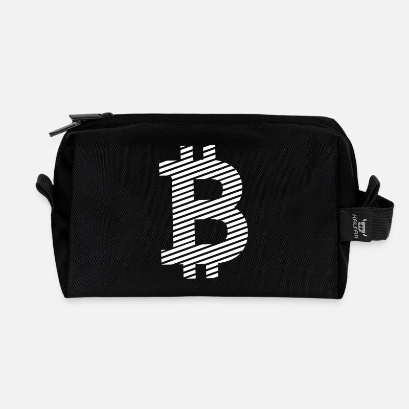 Bitcoin Symbol – Minimal Crypto Design - Recycelte Kulturtasche - Schwarz