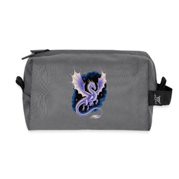 Dragon in the Galaxy - Recycled Toiletry Zip Bag - anthracite - Front