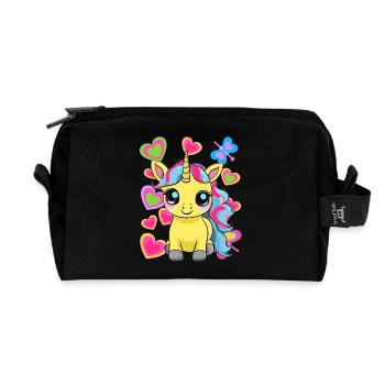 Licorne Licornes Enfants Enfant Rétro Cheval Années 80 - Trousse de toilette en tissu recyclé - noir - Devant
