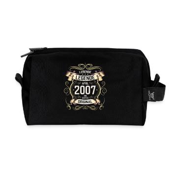18. Geburtstag Geschenk Mann Vintage April 2007 - Recycelte Kulturtasche - Schwarz - Vorne