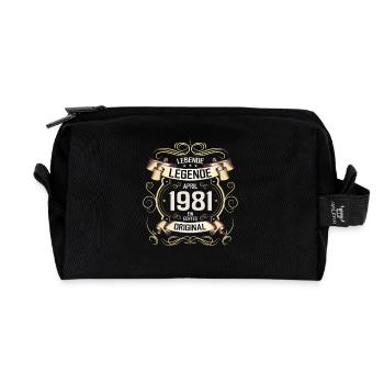 44. Geburtstag Legende April Jahrgang 1981 - Recycelte Kulturtasche - Schwarz - Vorne