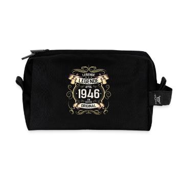 80. Geburtstag Legende April Jahrgang 1946 - Recycelte Kulturtasche - Schwarz - Vorne