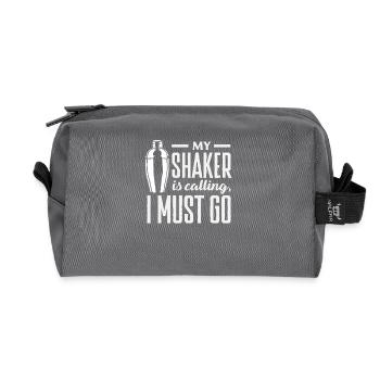 Mon shaker appelle le devoir de barman - Trousse de toilette en tissu recyclé - anthracite - Devant