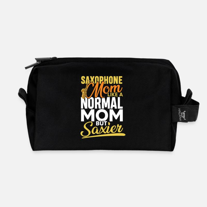Saxophone mom like a normal mom - Recycelte Kulturtasche - Schwarz