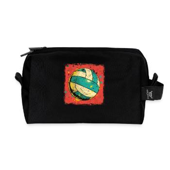 Graphiques de volley-ball - Trousse de toilette en tissu recyclé - noir - Devant