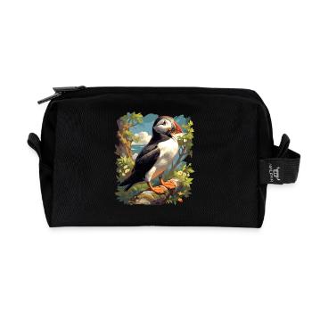 Puffin - Recycled Toiletry Zip Bag - black - Front
