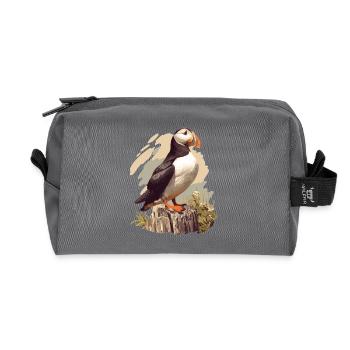 Puffin - Recycled Toiletry Zip Bag - anthracite - Front