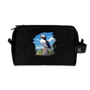 Puffin - Recycled Toiletry Zip Bag - black - Front