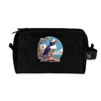Puffin - Recycled Toiletry Zip Bag - black - Front