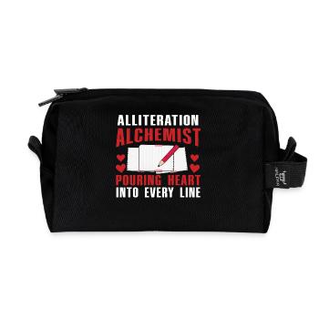 Alliteration Alchemist Poetry Slam - Recycelte Kulturtasche - Schwarz - Vorne