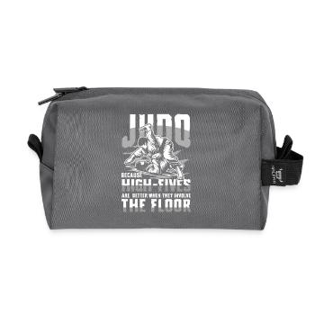 Judo: High-Fives Are Better When Involving The - Recycled Toiletry Zip Bag - anthracite - Front