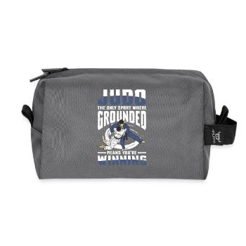 Judo: The Only Sport Where Grounded Means You're - Recycled Toiletry Zip Bag - anthracite - Front