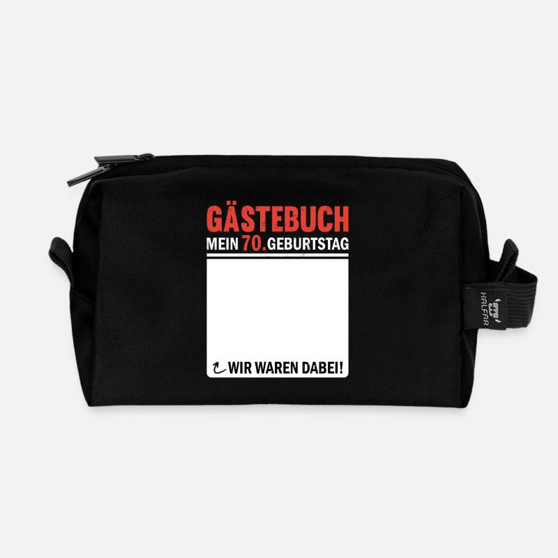 Gästebuch 70 Geburtstag Wir Waren Dabei - Recycelte Kulturtasche - Schwarz