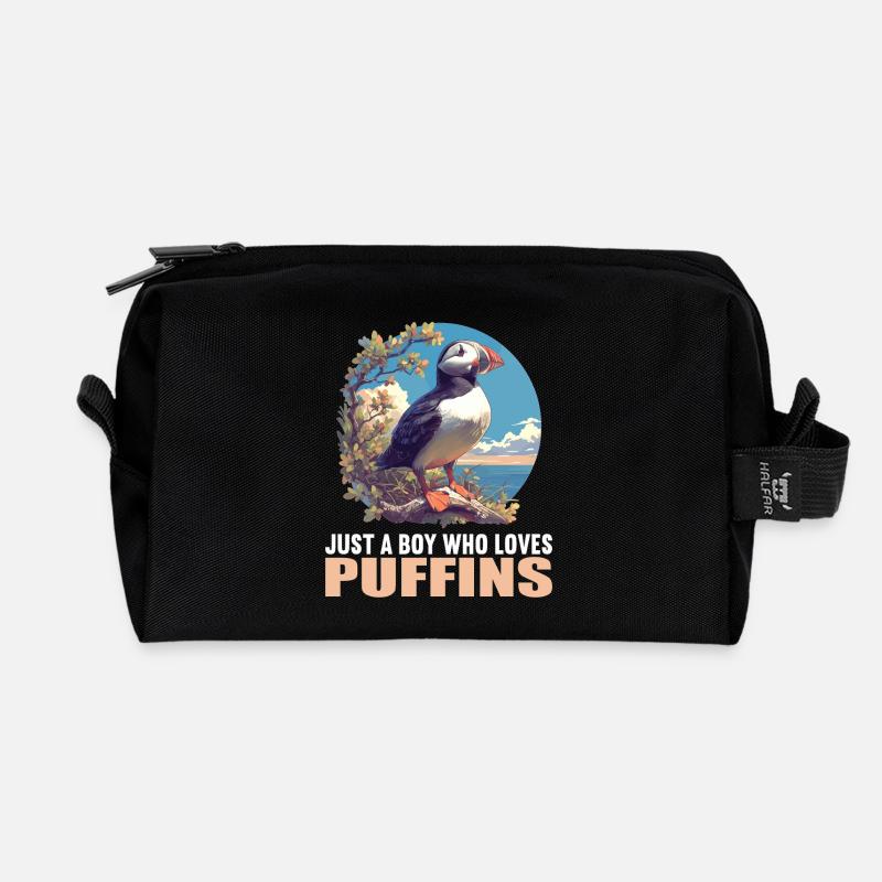 Papageientaucher - Recycelte Kulturtasche - Schwarz