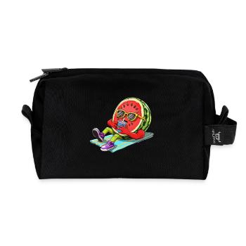 Relaxant pastèques illustration été - Trousse de toilette en tissu recyclé - noir - Devant