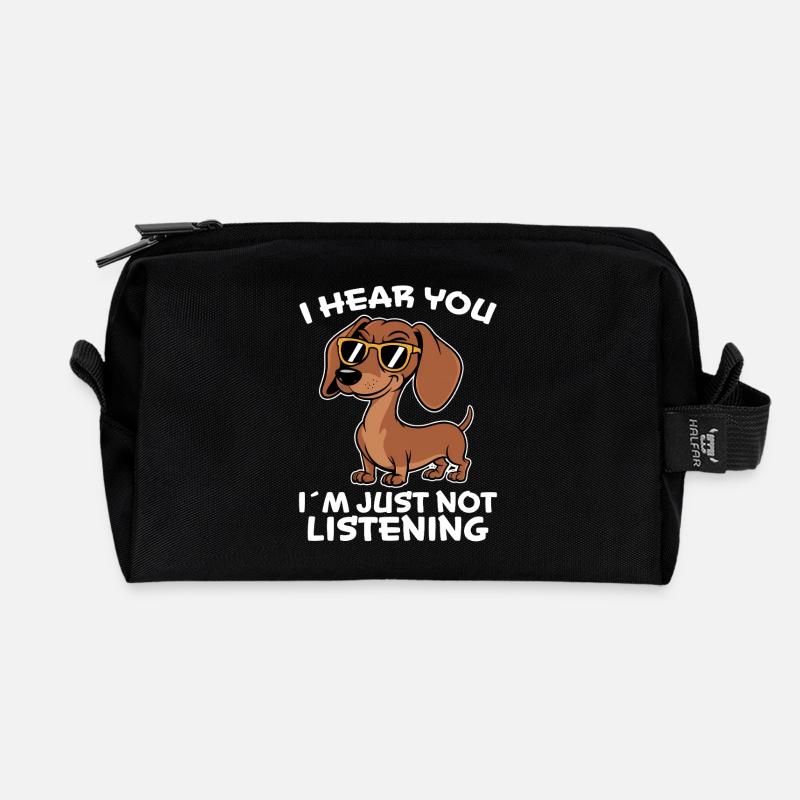 Dackel Spruch Dackel Hund Lustiges Dackel Geschenk - Recycelte Kulturtasche - Schwarz