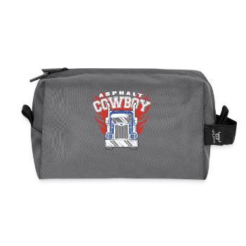 Asphalt Cowboy Truck Driver Passion Freedom - Recycled Toiletry Zip Bag - anthracite - Front
