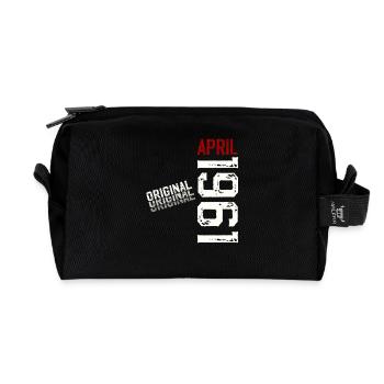 65ème Anniversaire Original Avril Millésime 1961 - Trousse de toilette en tissu recyclé - noir - Devant