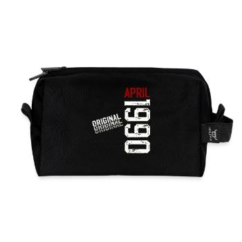 35ème anniversaire cadeau mari Original avril 1990 - Trousse de toilette en tissu recyclé - noir - Devant