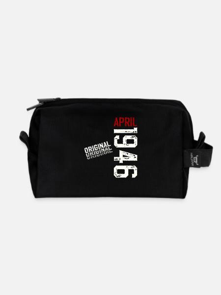80. Geburtstag Original April Jahrgang 1946 - Recycelte Kulturtasche - Schwarz