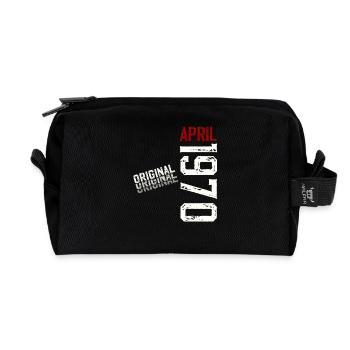 55. Geburtstag Original April Jahrgang 1970 - Recycelte Kulturtasche - Schwarz - Vorne