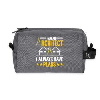 Architecte - Trousse de toilette en tissu recyclé - anthracite - Devant