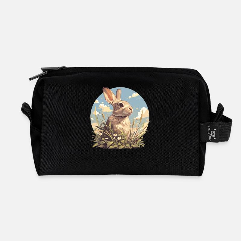 Hasen Hase - Recycelte Kulturtasche - Schwarz