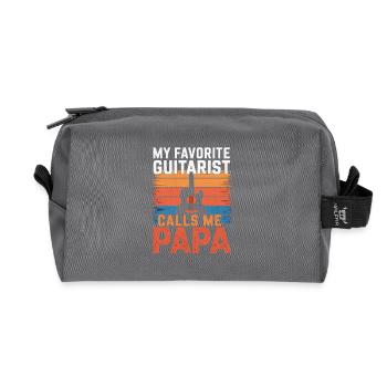 My favorite guitarist calls me Papa - Recycled Toiletry Zip Bag - anthracite - Front